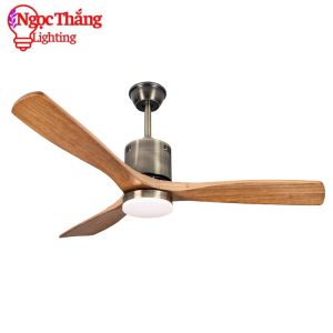 Quạt Trần Đèn Led 3 Cánh Gỗ Trang Trí Sảnh Phòng Khách Cao Cấp VF01 Ngọc Thắng (Tặng kèm remote)
