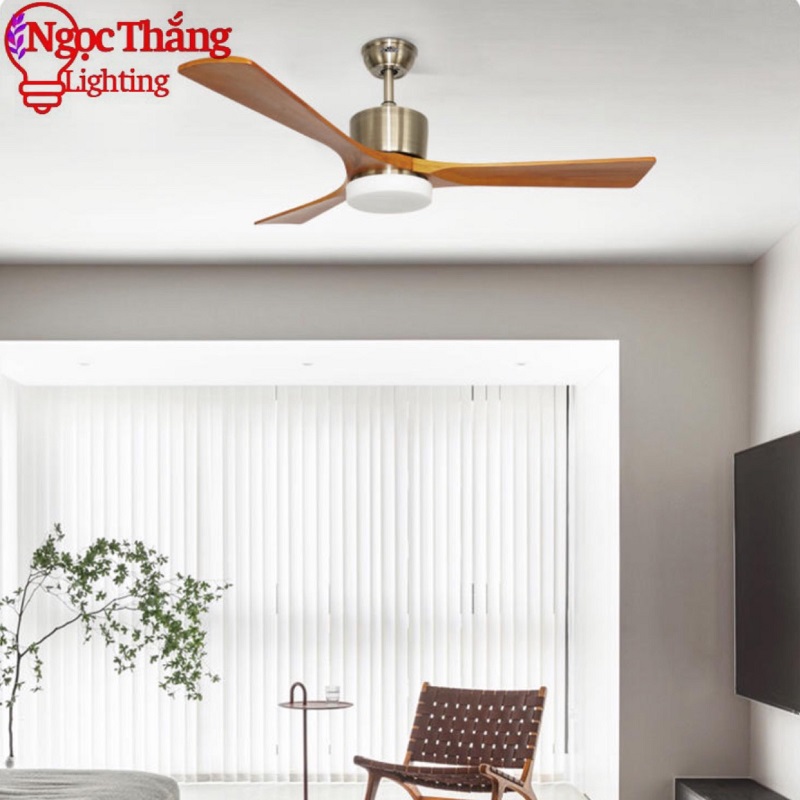 Quạt Trần Đèn Led 3 Cánh Gỗ Trang Trí Sảnh Phòng Khách Cao Cấp VF01 Ngọc Thắng (Tặng kèm remote) - Image 7