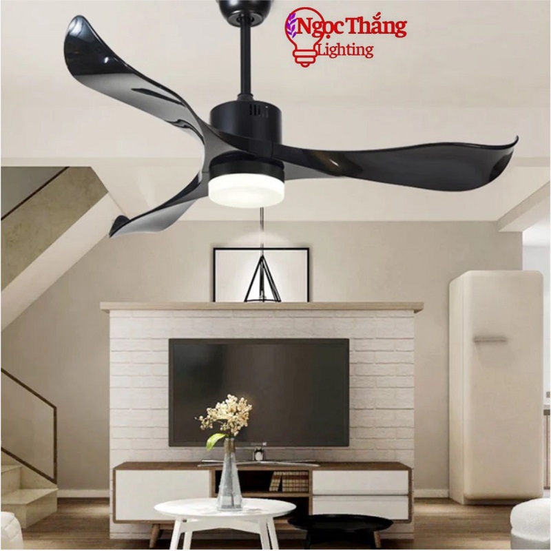 Quạt Trần Đèn Led 3 Cánh Trang Trí Sảnh Phòng Khách Cao Cấp VF04 Ngọc Thắng (Kèm remote điều khiển từ xa)