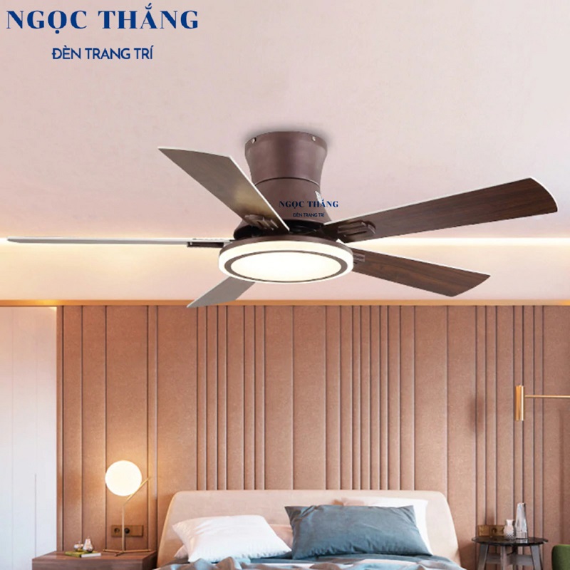 Quạt Trần Đèn 5 Cánh Gỗ Phòng Khách Phòng Ngủ Cao Cấp Led 3 Chế Độ Màu QT2745 Ngọc Thắng (Kèm remote điều khiển từ xa) - Image 3