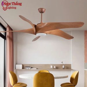 Quạt Trần Đèn Led 5 Cánh Nhựa ABS Trang Trí Sảnh Phòng Khách Cao Cấp VF428 Ngọc Thắng Kèm Remote