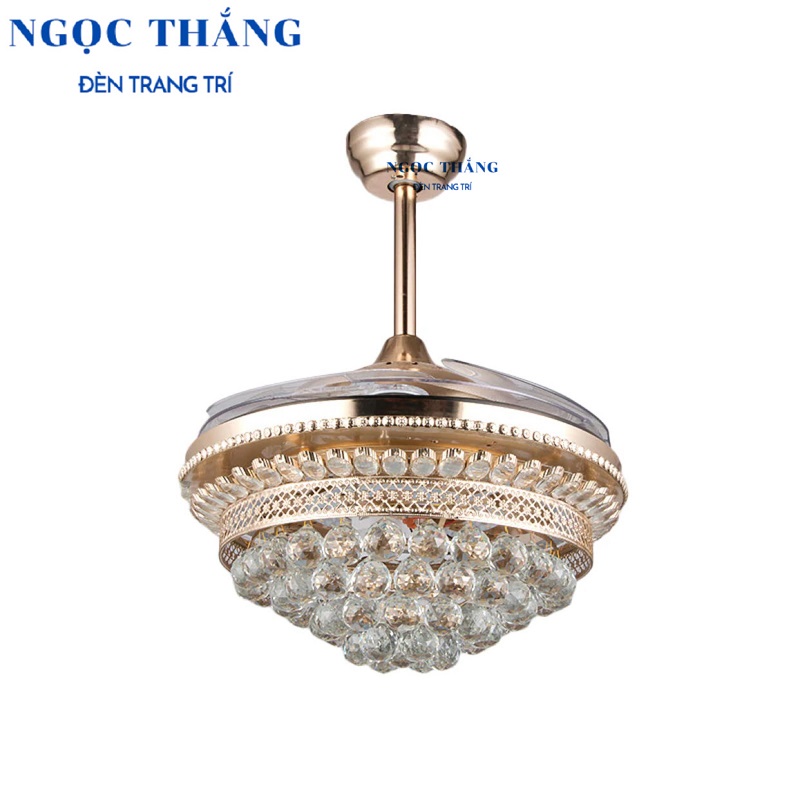 Quạt Trần Pha Lê Đèn Chùm Trang trí Phòng Khách Bảo Hành 5 Năm 42KSA207 QT883 Ngọc Thắng Kèm Remote - Image 4