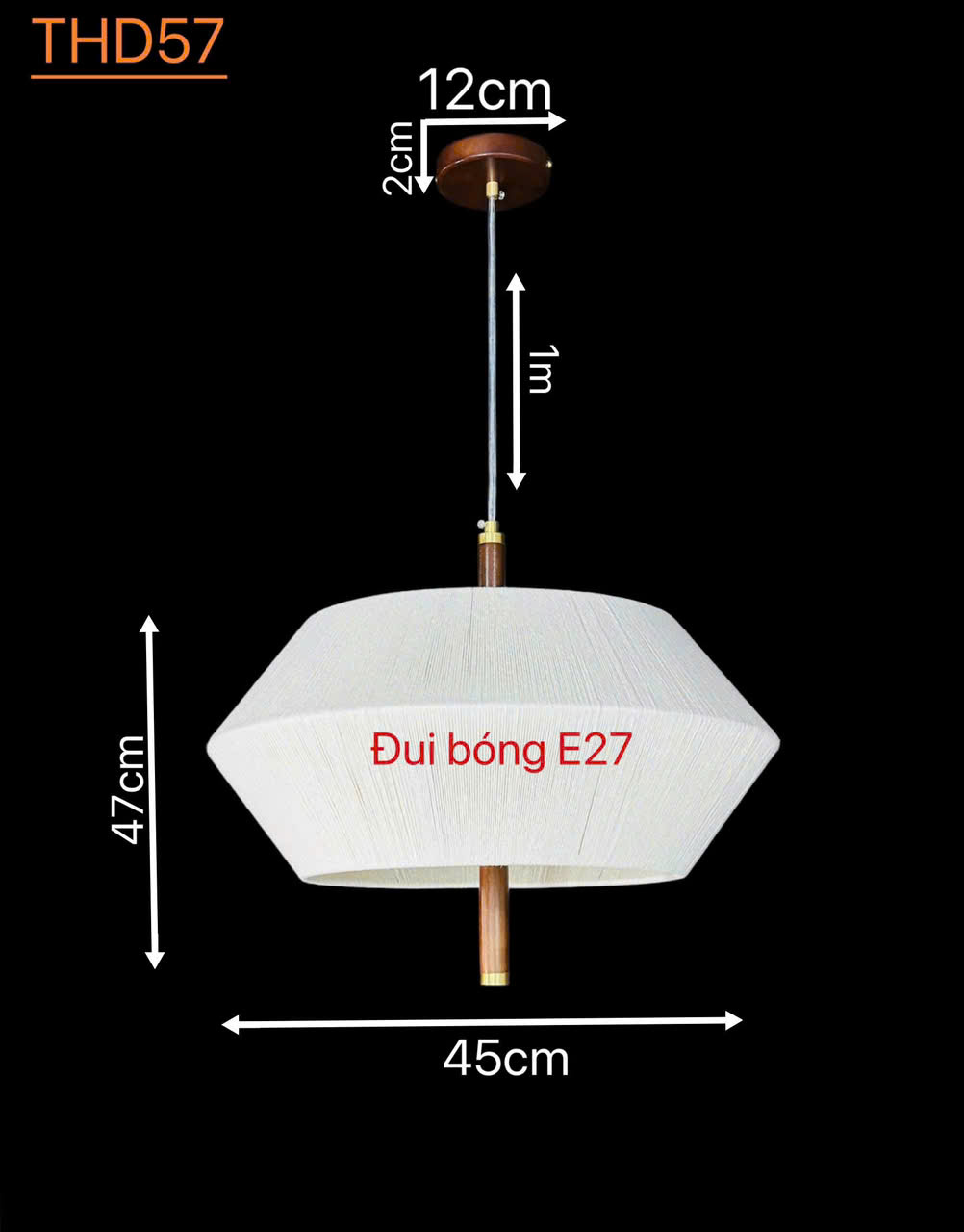 Đèn thả Vintage 45cm trang trí bàn ăn phòng ngủ phòng khách quán cafe THD57 Ngọc Thắng - Hình ảnh 16