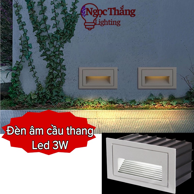 Đèn Led âm cầu thang chống nước trang trí ngoài trời Led 3W 220V ACT32506A Ngọc Thắng