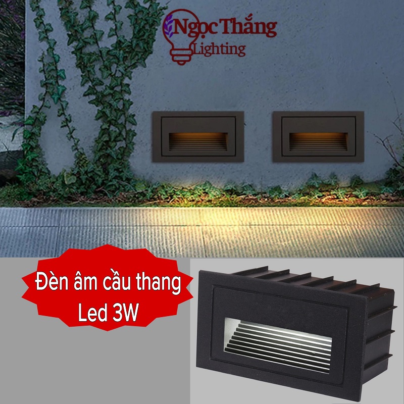 Đèn Led âm cầu thang chống nước trang trí ngoài trời Led 3W 220V ACT32506B Ngọc Thắng
