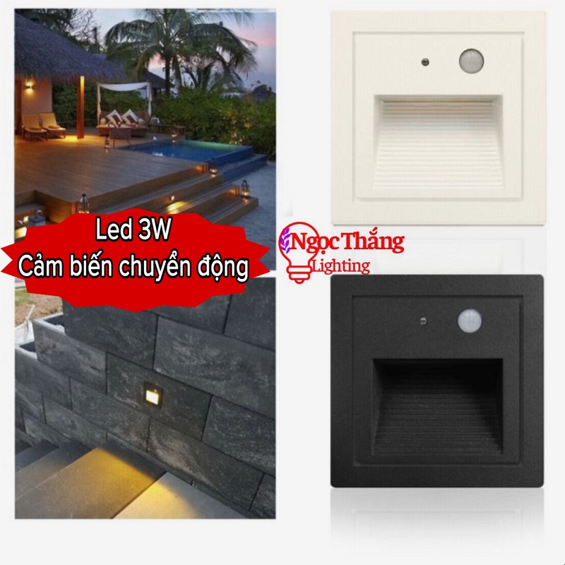 Đèn Led cảm ứng âm cầu thang chống nước trang trí ngoài trời trong nhà cảm biến chuyển động Led 3W 220V ACT3248 Ngọc Thắng - Ảnh 6