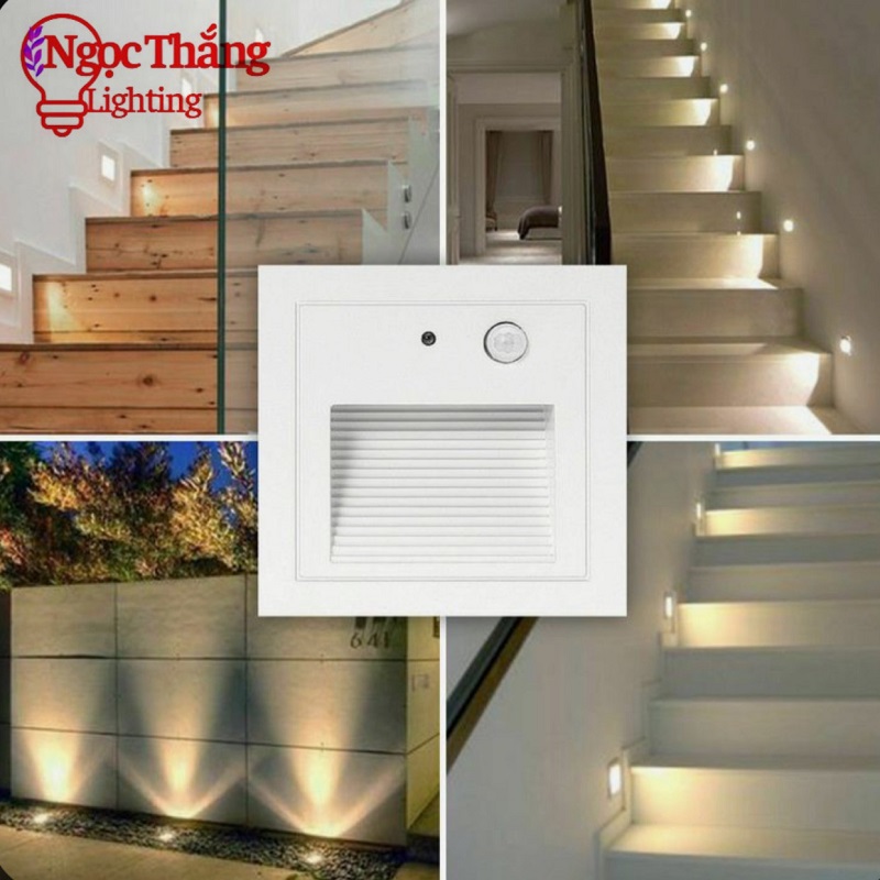 Đèn Led cảm ứng âm cầu thang chống nước trang trí ngoài trời trong nhà cảm biến chuyển động Led 3W 220V ACT3248 Ngọc Thắng - Ảnh 7
