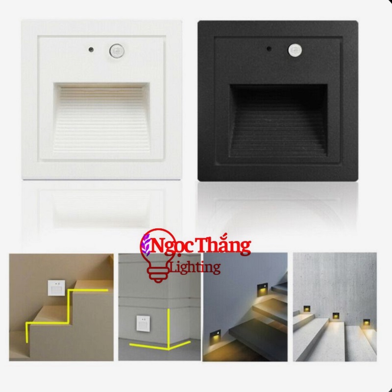 Đèn Led cảm ứng âm cầu thang chống nước trang trí ngoài trời trong nhà cảm biến chuyển động Led 3W 220V ACT3248 Ngọc Thắng