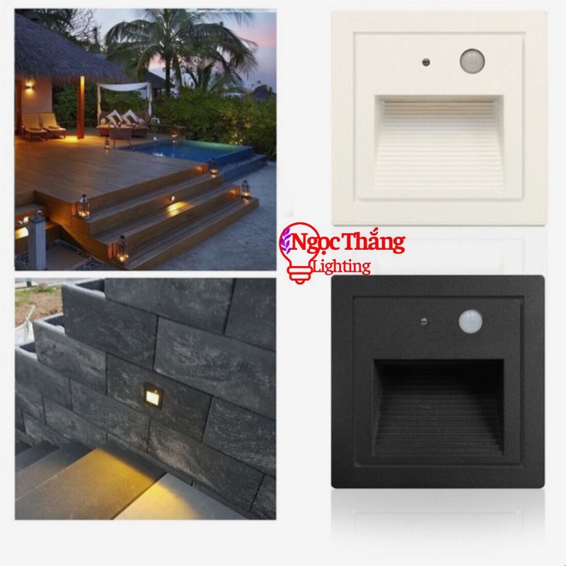 Đèn Led cảm ứng âm cầu thang chống nước trang trí ngoài trời trong nhà cảm biến chuyển động Led 3W 220V ACT3248 Ngọc Thắng - Ảnh 8