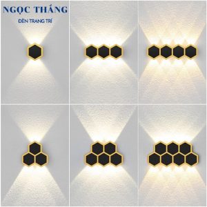 Đèn Led treo tường hắt tường 2 bóng ngoài trời trong nhà Led 2W 220V VNT6011 Ngọc Thắng