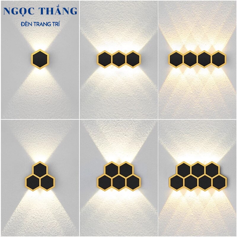 Đèn Led treo tường hắt tường 2 bóng ngoài trời trong nhà Led 2W 220V VNT6011 Ngọc Thắng