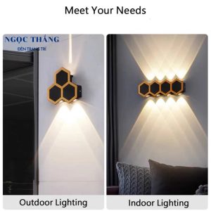 Đèn Led treo tường hắt tường 3 bóng ngoài trời trong nhà Led 3W 220V VNT6014 Ngọc Thắng - Ảnh 6