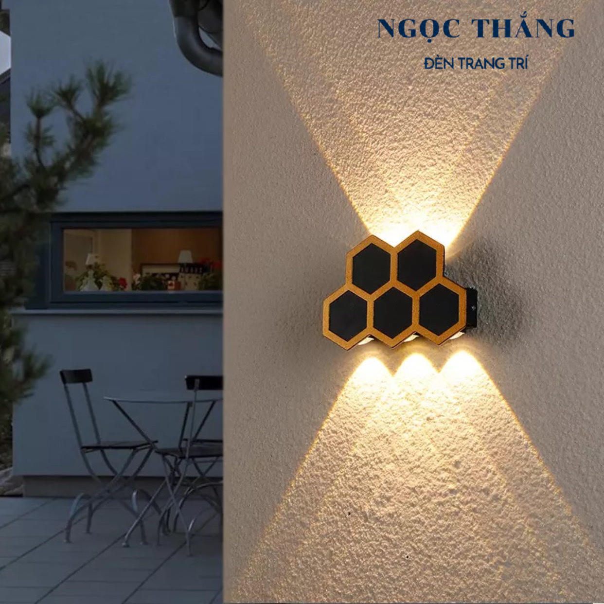 Đèn Led treo tường hắt tường 5 bóng ngoài trời trong nhà Led 5W 220V VNT6015 Ngọc Thắng