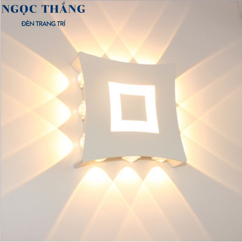 Đèn Led hắt tường treo tường gắn tường trang trí trong nhà ngoài trời 12 bóng Led 14W 220V VNT046A Ngọc Thắng