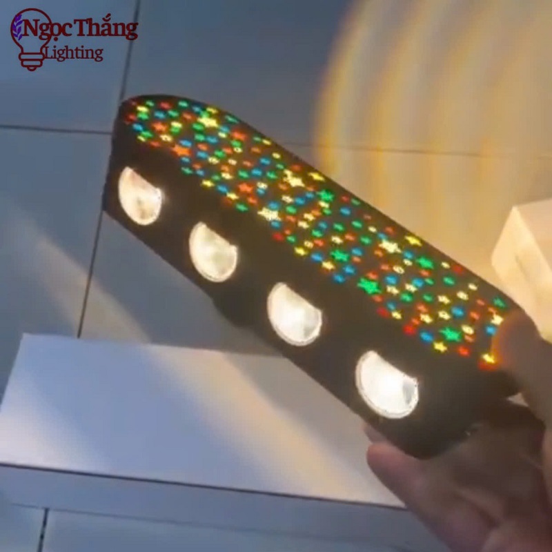 Đèn treo tường ngoài trời hắt 8 tia trang trí cầu thang Led 16W 220V VNT990/4 Ngọc Thắng - Ảnh 7