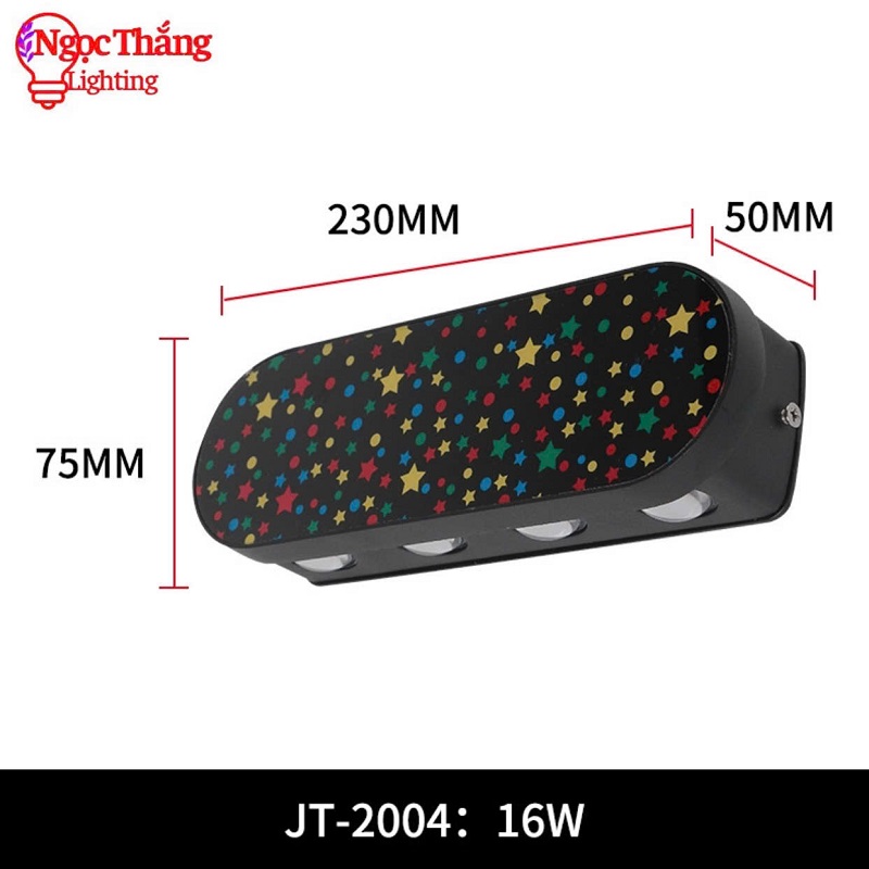 Đèn treo tường ngoài trời hắt 8 tia trang trí cầu thang Led 16W 220V VNT990/4 Ngọc Thắng - Ảnh 4