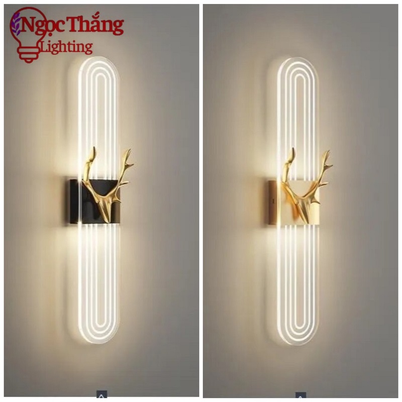 Đèn treo tường ốp tường 60cm trang trí phòng khách phòng ngủ cầu thang Led 3 màu 15W 220V GT3055 Ngọc Thắng