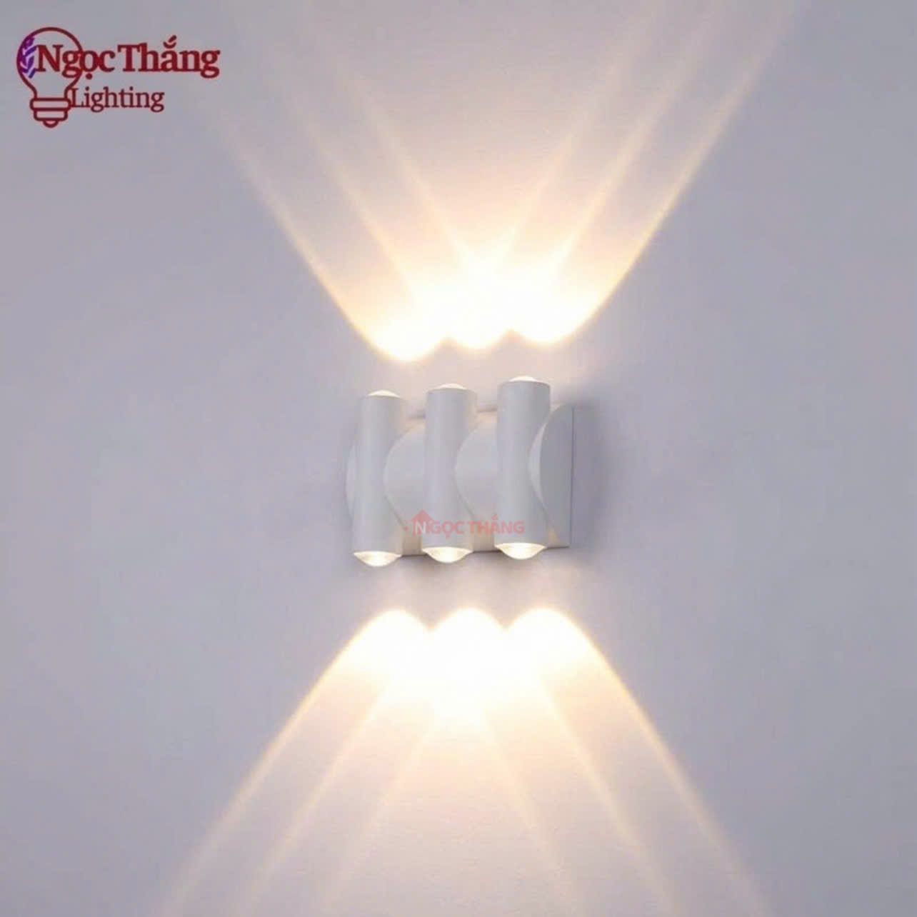 Đèn treo tường ngoài trời hắt 2 4 6 8 tia trang trí cầu thang Led 4W 220V VNT022/4B Ngọc Thắng - Ảnh 4