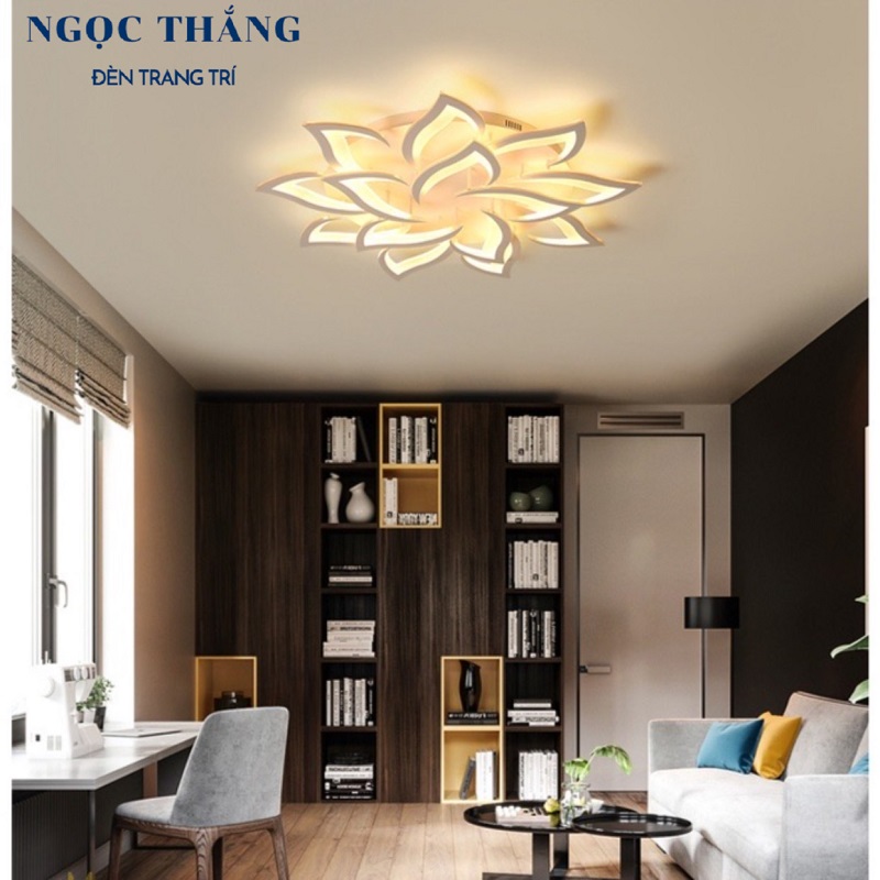 Đèn Mâm LED 14 Cánh Ốp Trần Hiện Đại Trang Trí Phòng Khách MO977 Ngọc Thắng (Tặng kèm remote điều khiển từ xa)