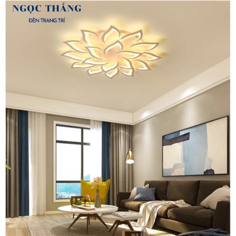 Đèn Mâm LED 18 Cánh Ốp Trần Hiện Đại Trang Trí Phòng Khách MO978 Ngọc Thắng (Tặng kèm remote điều khiển từ xa)