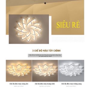 Đèn Mâm LED 14 Cánh Ốp Trần Hiện Đại Trang Trí Phòng Khách MO977 Ngọc Thắng (Tặng kèm remote điều khiển từ xa) - Ảnh 6