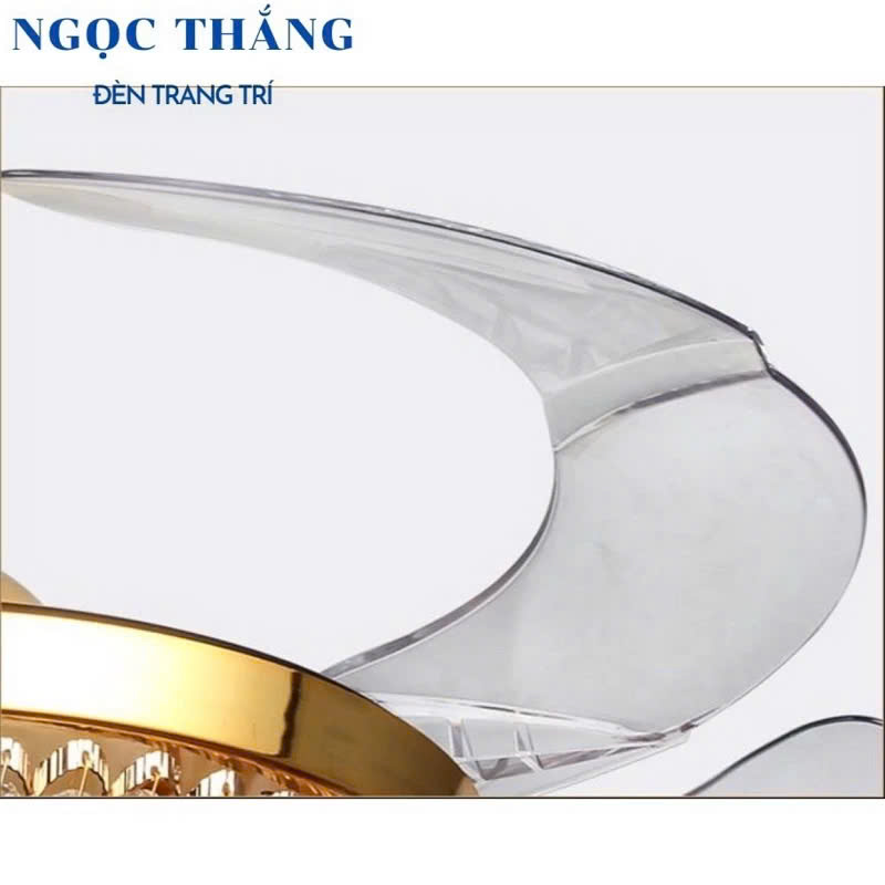 Quạt Trần Đèn Chùm Pha Lê Trang trí Phòng Khách Cao Cấp QT87086 Ngọc Thắng (Kèm remote điều khiển từ xa) - Ảnh 6
