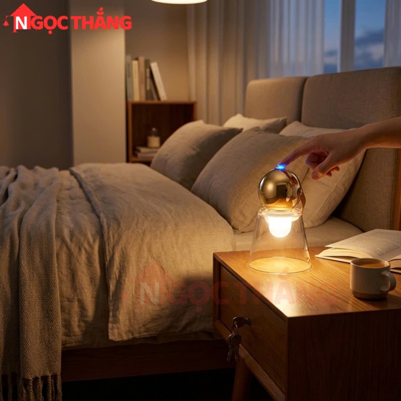 Đèn Bàn Led cảm ứng tăng giảm ánh sáng Sạc USB trang trí phòng ngủ đi cắm trại ĐB7727 Ngọc Thắng - Ảnh 6