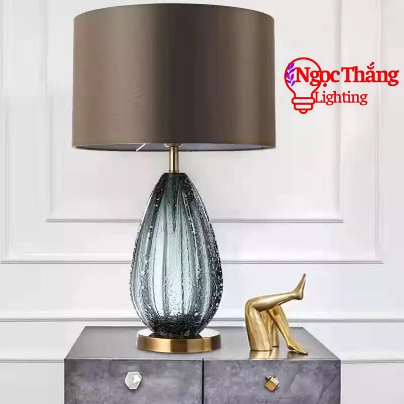 Đèn bàn phòng khách phòng ngủ thân thuỷ tinh cao cấp DB719 Ngọc Thắng (Tặng kèm một bóng Led 12W 3 chế độ màu) - Ảnh 9