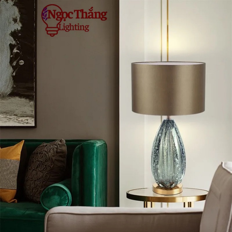 Đèn bàn phòng khách phòng ngủ thân thuỷ tinh cao cấp DB719 Ngọc Thắng (Tặng kèm một bóng Led 12W 3 chế độ màu) - Ảnh 20