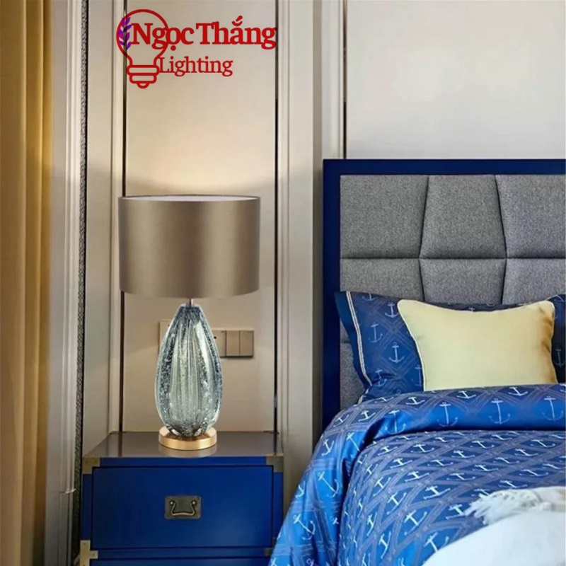 Đèn bàn phòng khách phòng ngủ thân thuỷ tinh cao cấp DB719 Ngọc Thắng (Tặng kèm một bóng Led 12W 3 chế độ màu) - Ảnh 16