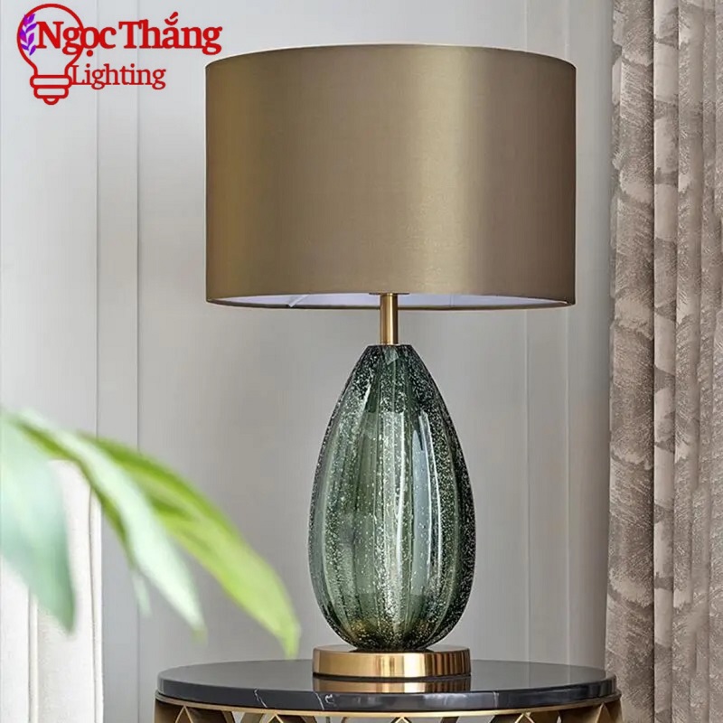 Đèn bàn phòng khách phòng ngủ thân thuỷ tinh cao cấp DB719 Ngọc Thắng (Tặng kèm một bóng Led 12W 3 chế độ màu) - Ảnh 15