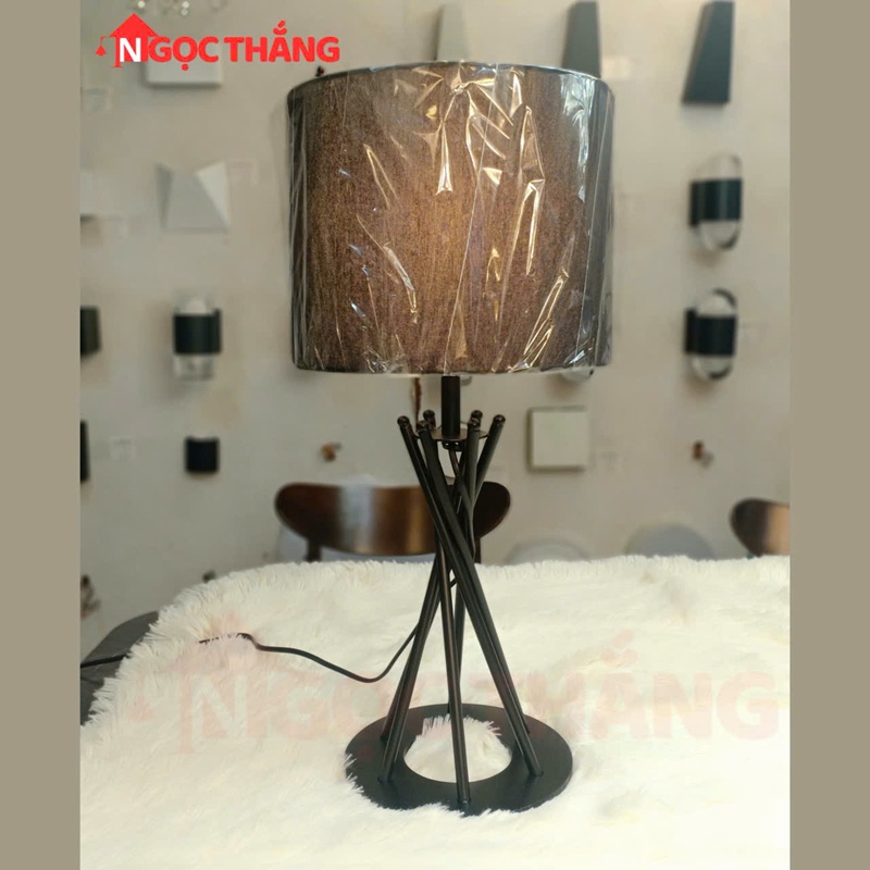 Đèn bàn Ø25cm x H55cm trang trí phòng ngủ phòng khách DB12 Ngọc Thắng (Kèm bóng 4W Led vàng) - Ảnh 5