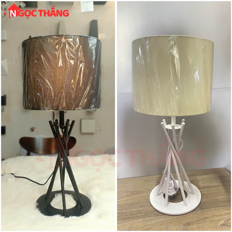 Đèn bàn Ø25cm x H55cm trang trí phòng ngủ phòng khách DB12 Ngọc Thắng (Kèm bóng 4W Led vàng)