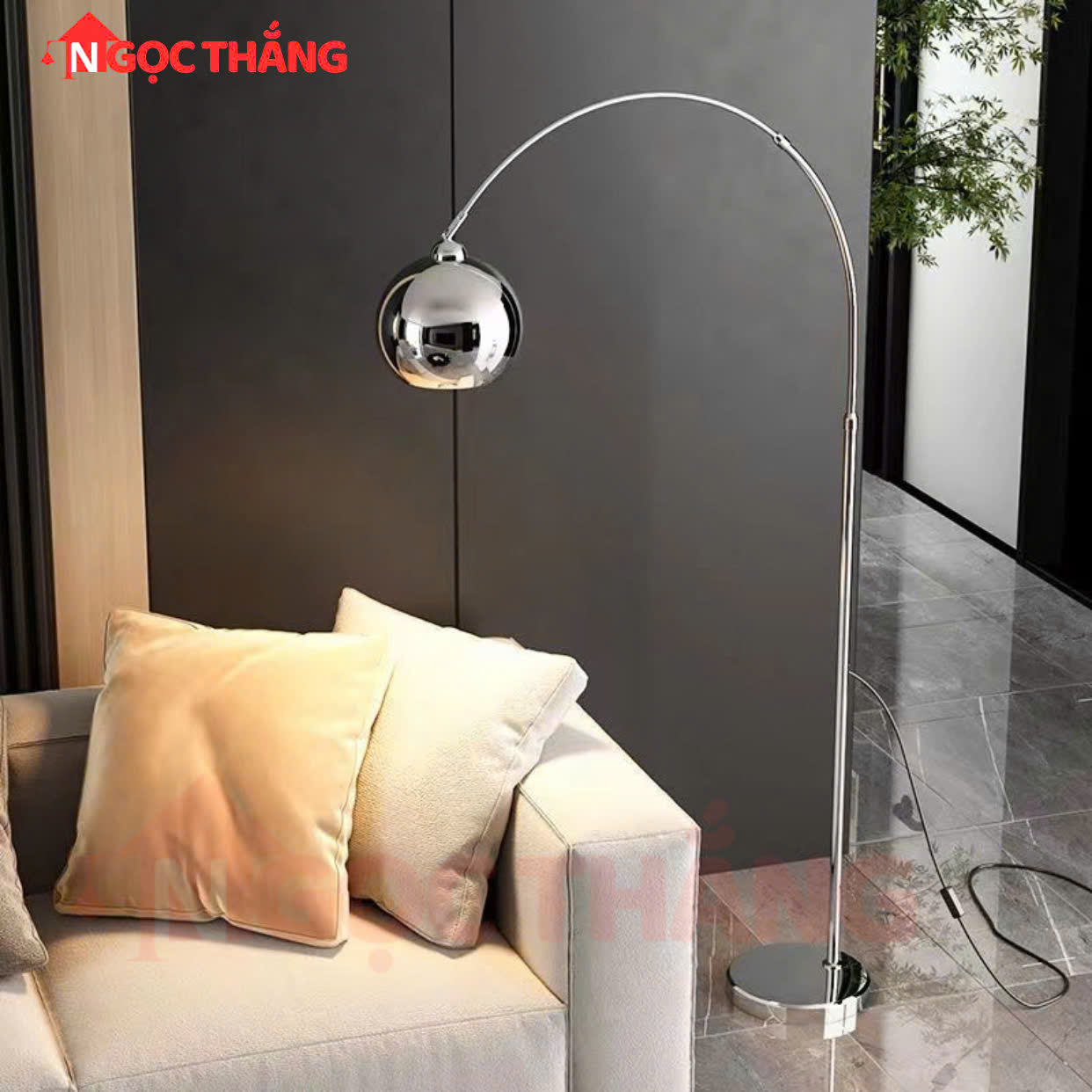 Đèn Cây Đứng Đọc Sách 170cm Trang Trí Phòng Khách Phòng Ngủ DD18B Ngọc Thắng Kèm Bóng Led Vàng 12W - Ảnh 4