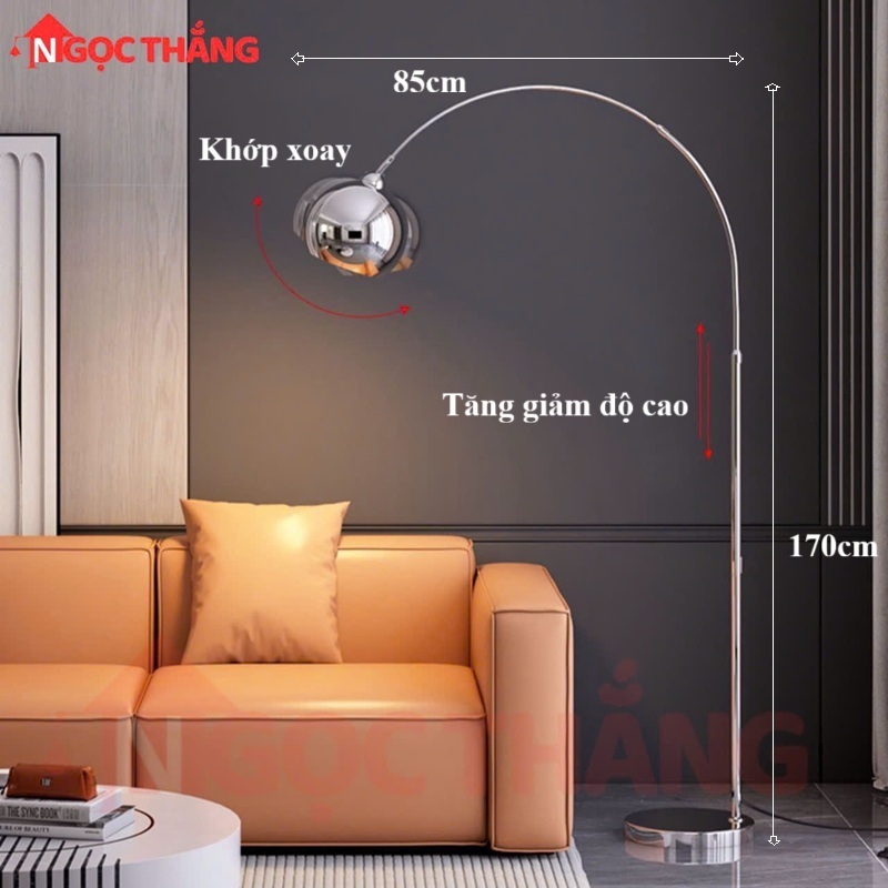 Đèn Cây Đứng Đọc Sách 170cm Trang Trí Phòng Khách Phòng Ngủ DD18B Ngọc Thắng Kèm Bóng Led Vàng 12W - Ảnh 3
