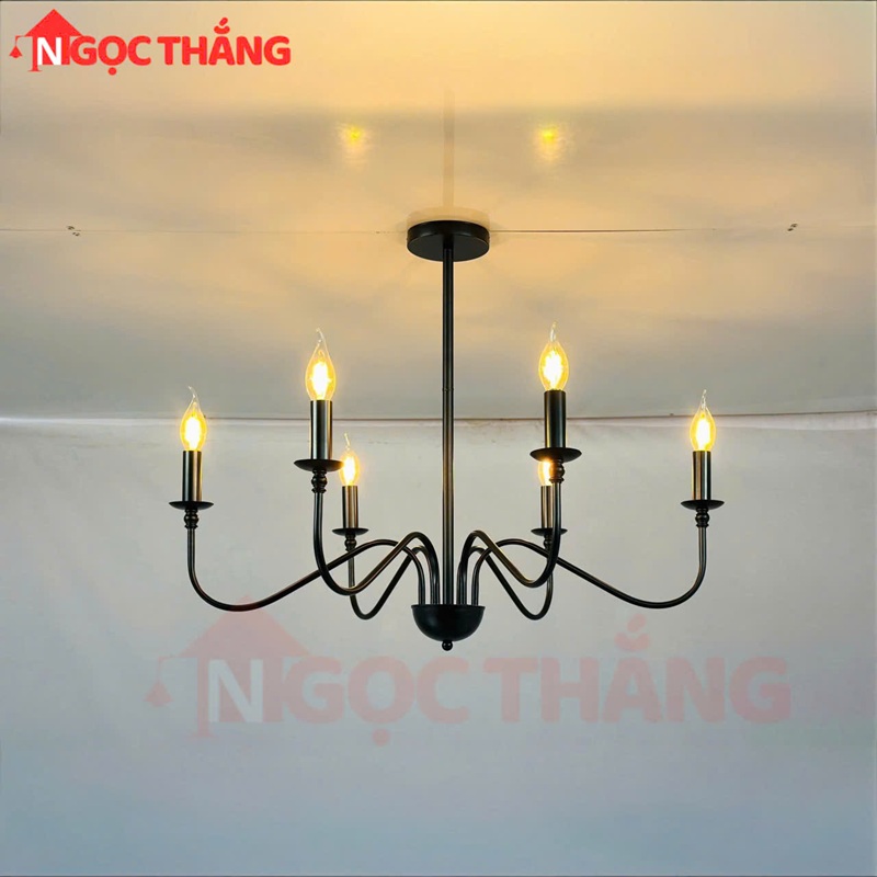 Đèn Chùm Phòng Khách Phong Cách Bắc Âu Cổ Điển Trang Bàn Ăn DC51 E14 Ngọc Thắng