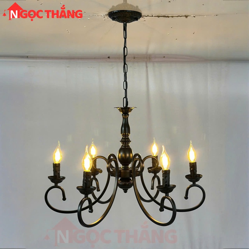Đèn Chùm Phòng Khách Phong Cách Bắc Âu Cổ Điển Trang Bàn Ăn DC54 E14 Ngọc Thắng