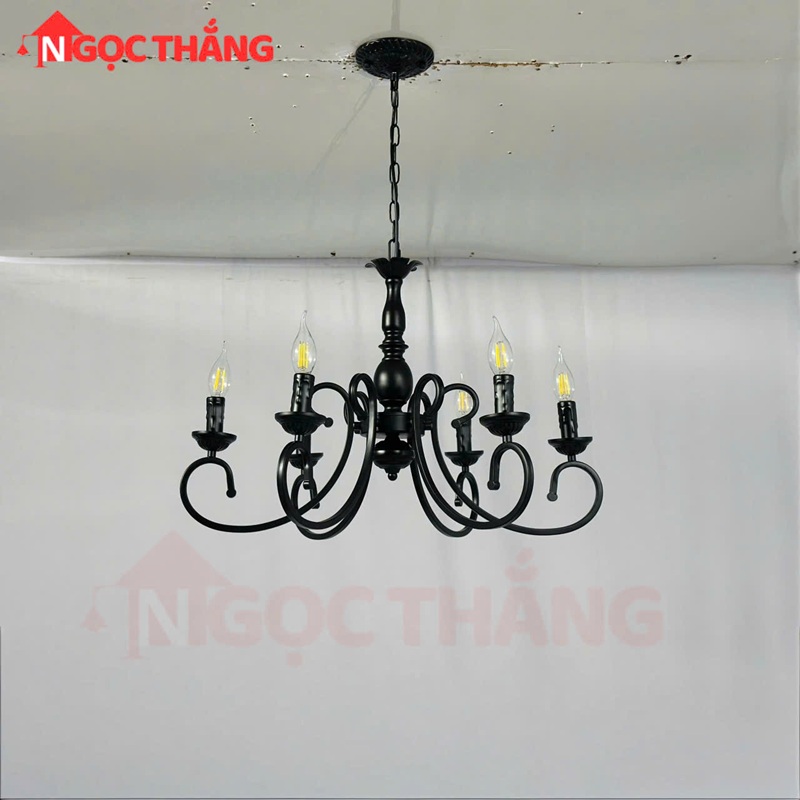 Đèn Chùm Phòng Khách Phong Cách Bắc Âu Cổ Điển Trang Bàn Ăn DC54 E14 Ngọc Thắng - Ảnh 4