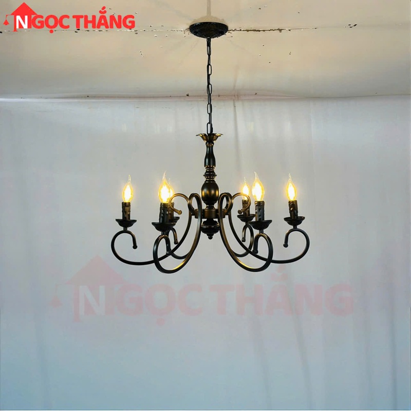 Đèn Chùm Phòng Khách Phong Cách Bắc Âu Cổ Điển Trang Bàn Ăn DC54 E14 Ngọc Thắng - Ảnh 7
