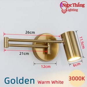 Alternative view of Đèn đọc sách treo tường gấp khúc khớp điều chỉnh linh hoạt trang trí phòng ngủ Led 5W 220V PT9082 Ngọc Thắng