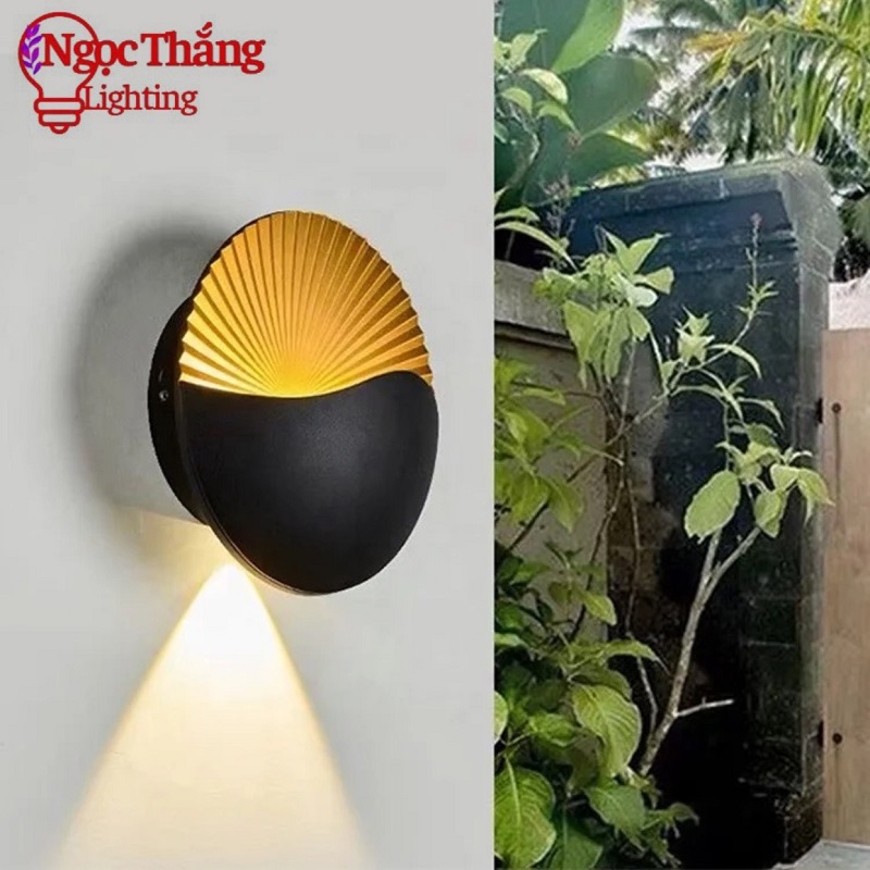 Đèn Led treo tường Hình Vỏ Sò ốp tường hắt tường trang trí ngoài trời trong nhà VNT6031 Ngọc Thắng