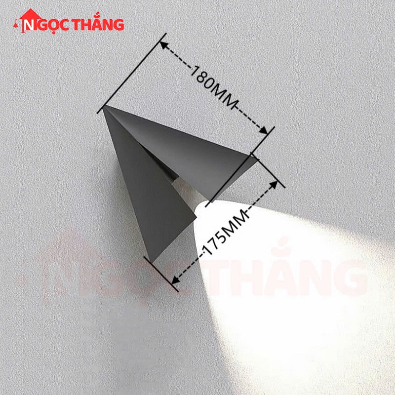 Đèn treo tường ngoài trời Cánh Diều trang trí trong nhà cầu thang Led 5W 220V VNT267A Ngọc Thắng - Ảnh 3