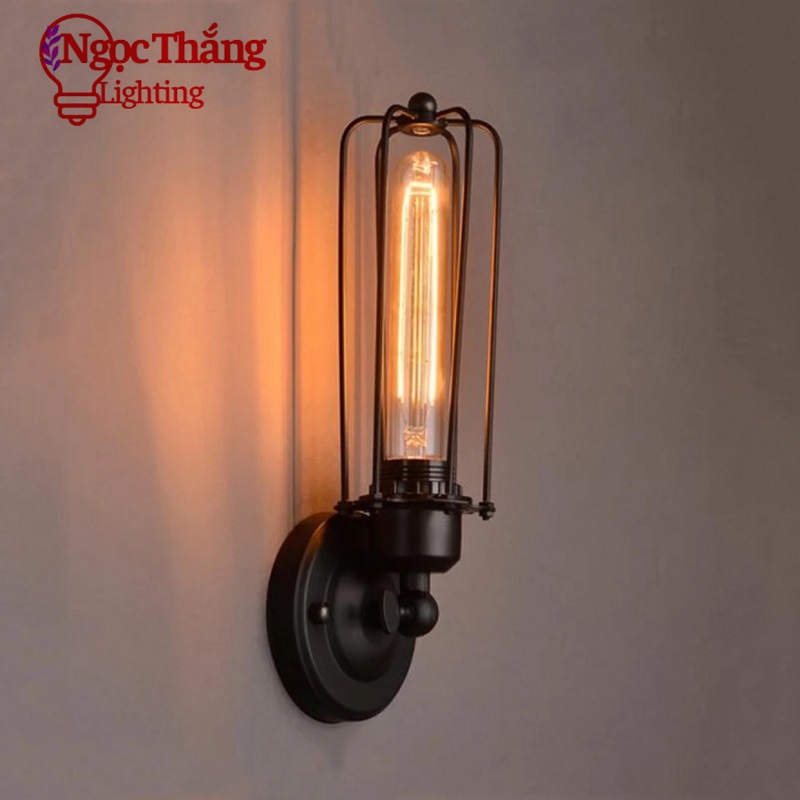 Đèn gắn tường treo tường rọ sắt trang trí cầu thang phòng ngủ quán cà phê V95 Ngọc Thắng