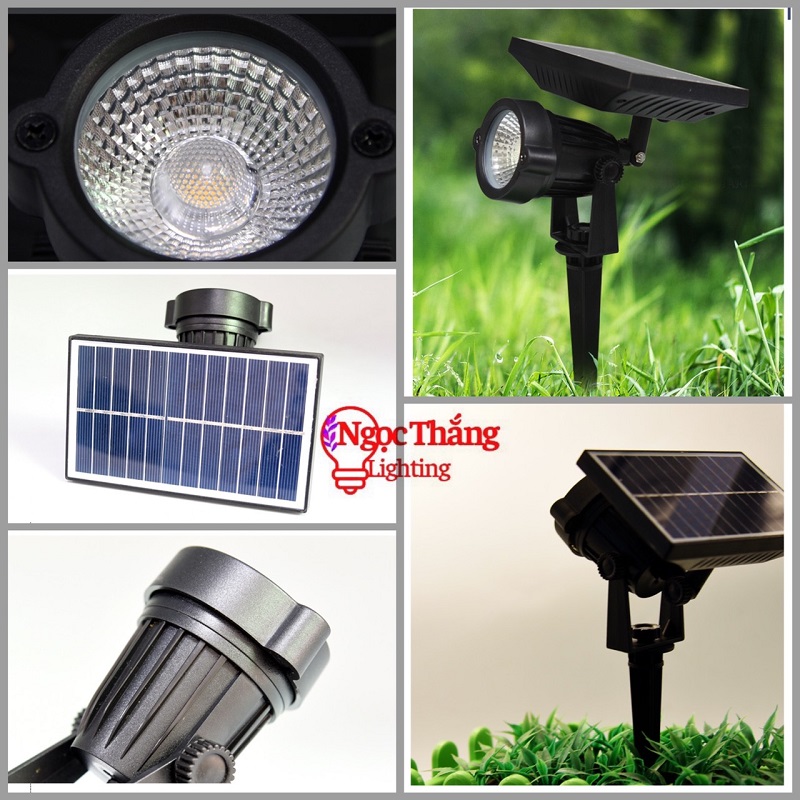 Đèn rọi ghim cỏ sân vườn năng lượng mặt trời trang trí ngoài trời Led 5W SV0701 Pin 2400mAh Ngọc Thắng - Ảnh 9
