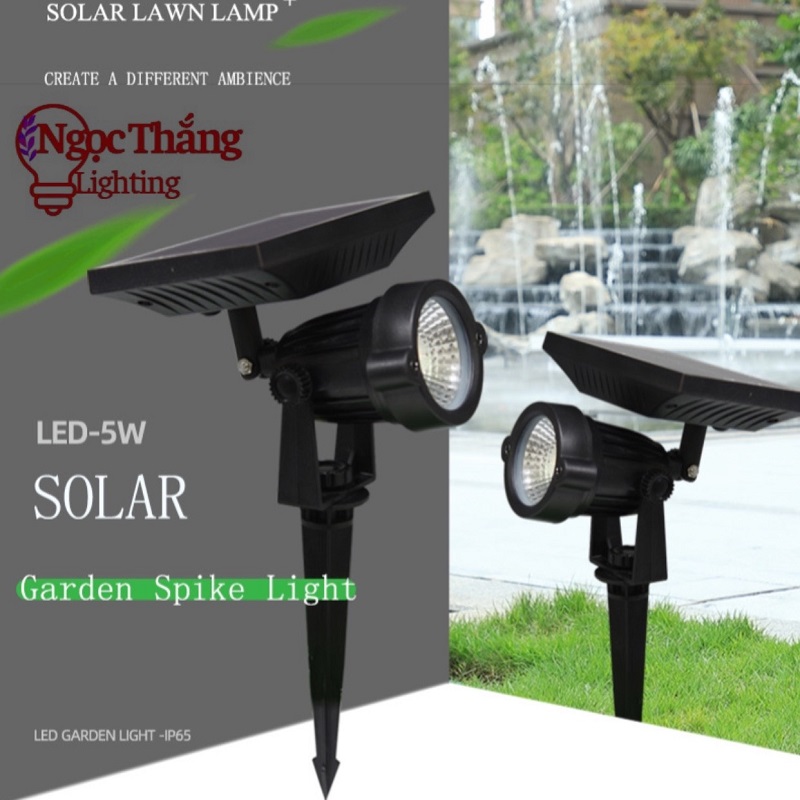 Đèn rọi ghim cỏ sân vườn năng lượng mặt trời trang trí ngoài trời Led 5W SV0701 Pin 2400mAh Ngọc Thắng - Ảnh 6
