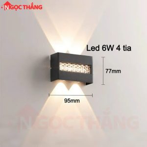 Alternative view of Đèn Led 8 Tia treo tường ngoài trời trang trí trong nhà 10W VNT1809 220V Ngọc Thắng