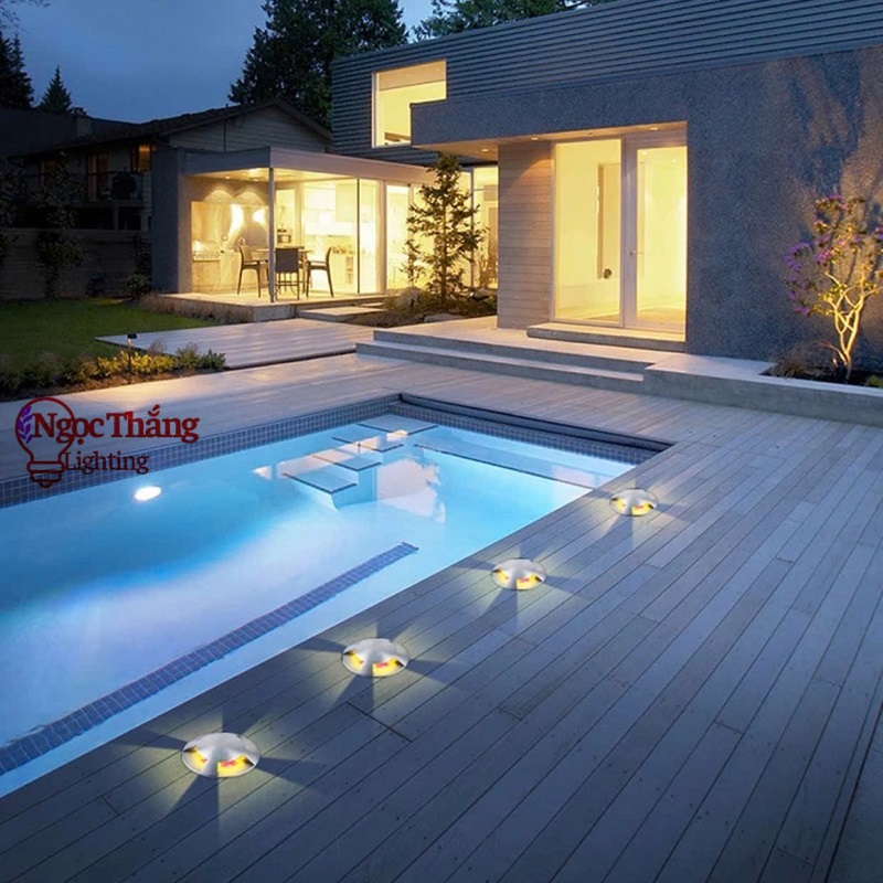 Đèn Led âm sàn đèn âm đất trang trí lối đi sân vườn cầu thang ngoài trời 220V SV140 Ngọc Thắng - Ảnh 11