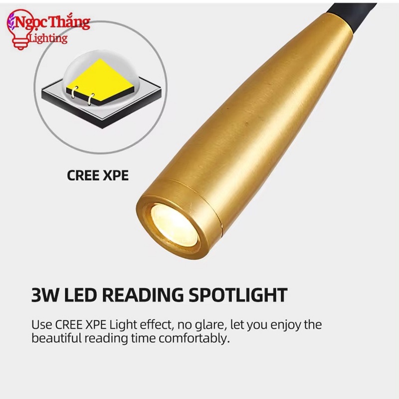 Đèn Led đọc sách chiếu tranh gắn tường phòng ngủ phòng khách 3W RO1439 Ngọc Thắng - Ảnh 14