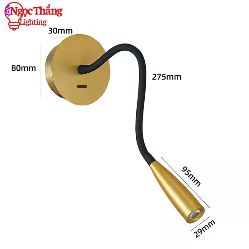 Đèn Led đọc sách chiếu tranh gắn tường phòng ngủ phòng khách 3W RO1439 Ngọc Thắng - Ảnh 2