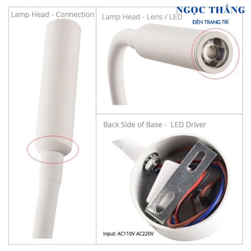 Đèn Led đọc sách chiếu tranh gắn tường phòng ngủ phòng khách Led 3W RO1408A Ngọc Thắng - Ảnh 19